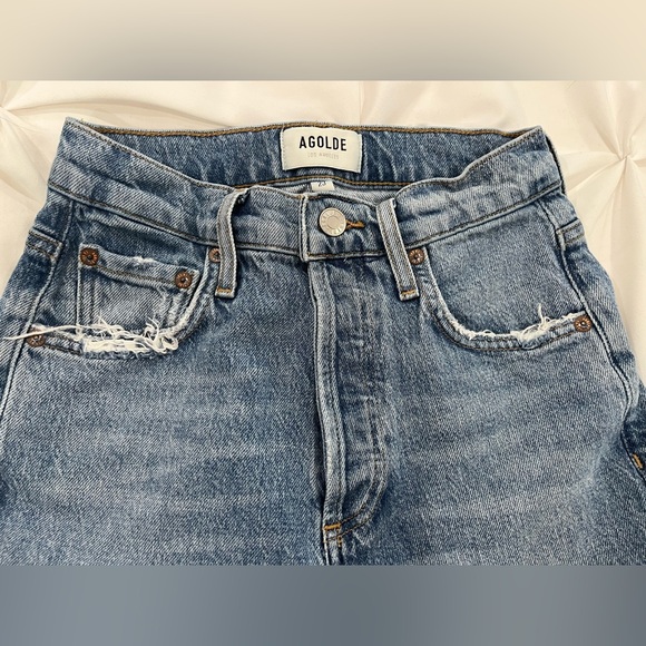 new, never worn agolde freya jean high rise slim sz 23 color quiver - Picture 4 of 16
